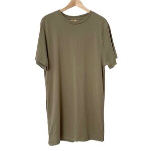 FEAR OF GOD ESSENTIALS Elongated T-Shirt Dress Side Slits in Major Brown…